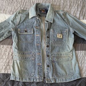 American Living Navy and White Striped Outerwear